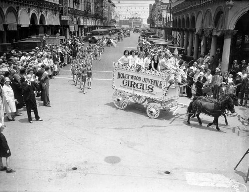 Juvenile circus on parade in Venice