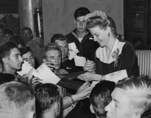 Oomph Girl' autograph, Hollywood Canteen