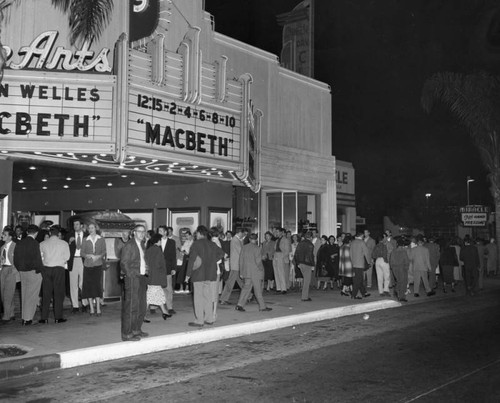 Crowd outside Fine Arts Theatre