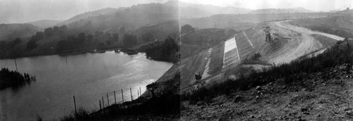 Puddingstone Dam, concrete facing