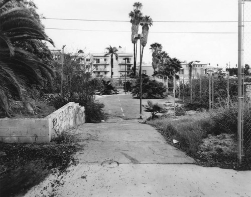 Ambassador Hotel grounds, facing east