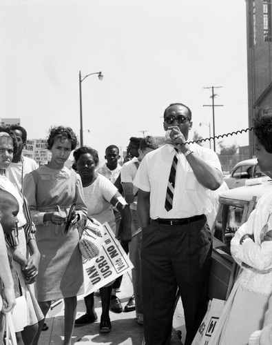 Demonstrators outside the Thriftimart