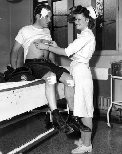 Policeman treated by nurse