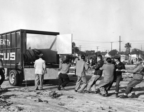 Circus truck unloading