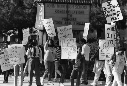 John Muir High School students protest