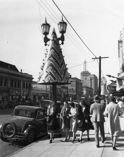 Young women walking along Hollywood Boulevard, view 6