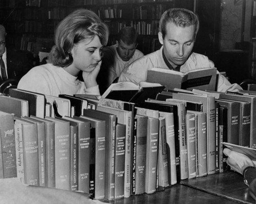 Working on term papers, Central Library