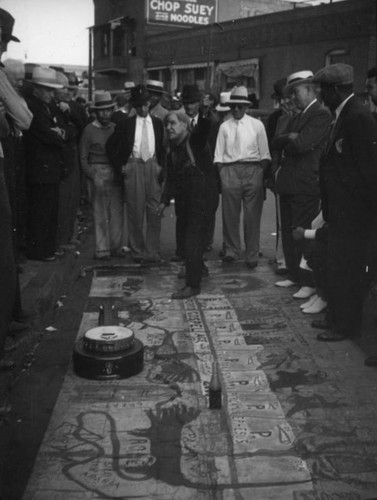 Street performer addressing audience