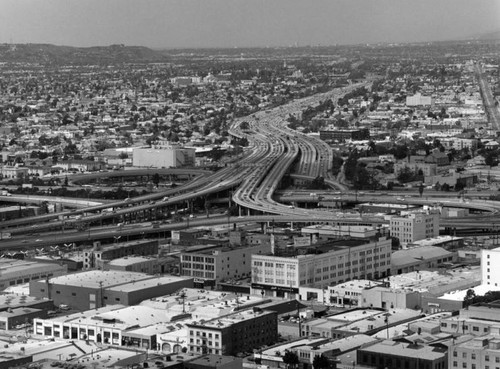 Santa Monica Fwy from Harbor Fwy interchange