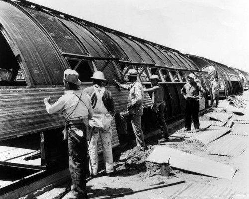 Construction of a quonset, view 4