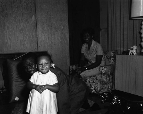 Unidentified African American family at home