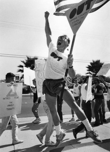 Anti-symposium protester