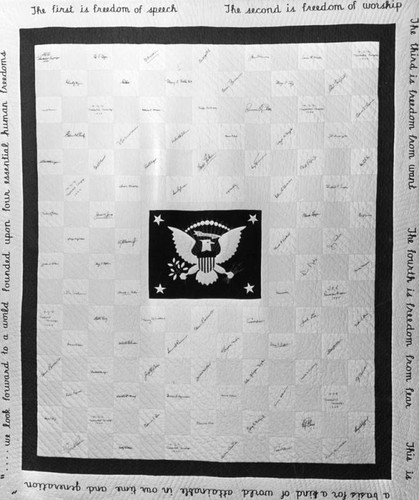 Quilt displayed at event