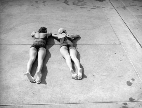 Sunbathing at the Verdugo Swim Stadium