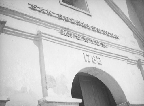 San Buenaventura Mission sign