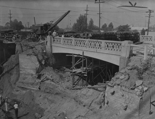 Scientific testing on a bridge