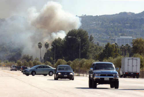 Fire in the hills of Van Nuys