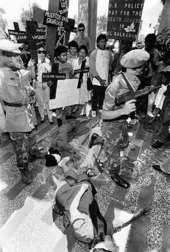 Protesters at El Salvador Consulate