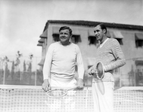 Ruth and Tilden on the court