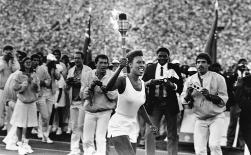 Gina Hemphill carries Olympic torch