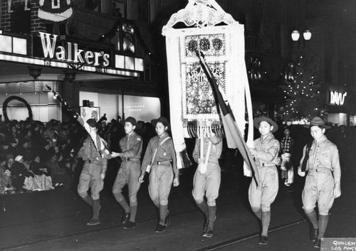 Chinese Boy Scouts in parade