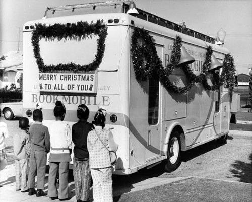 Waiting for the LAPL Bookmobile to open