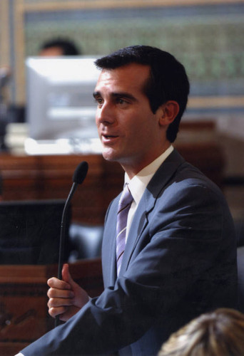 Eric Garcetti, City Council meeting