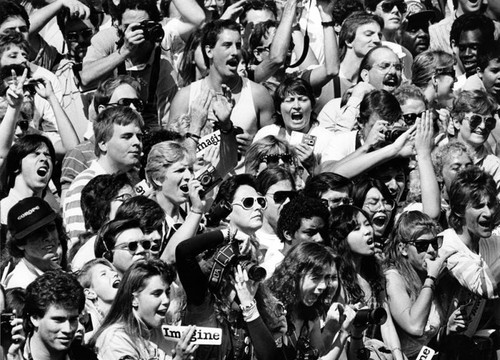 Crowd at unveiling of John Lennon's star