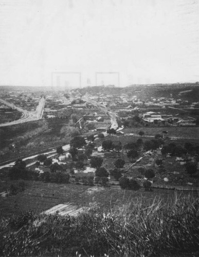 Looking southeast towards the city, 1870's