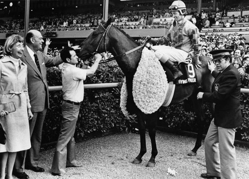 Flying Paster wins the Santa Anita Derby