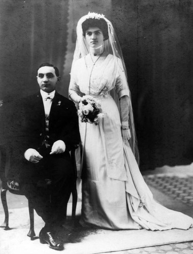 Wedding portrait of Armenian American couple