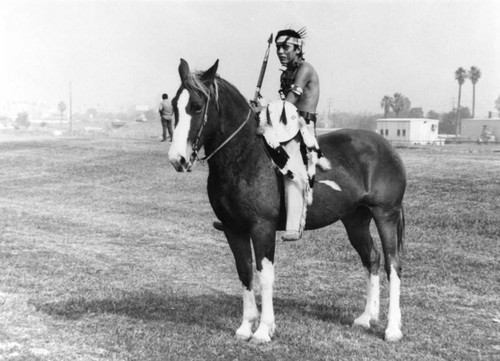 Sherman Indian High School student on horse