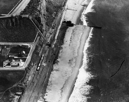 Aerial view of Santa Monica beach