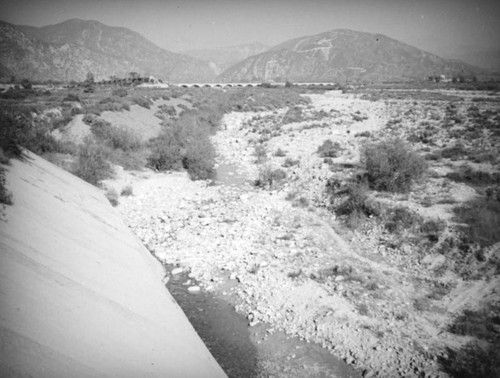 San Gabriel River looking north from Monrovia