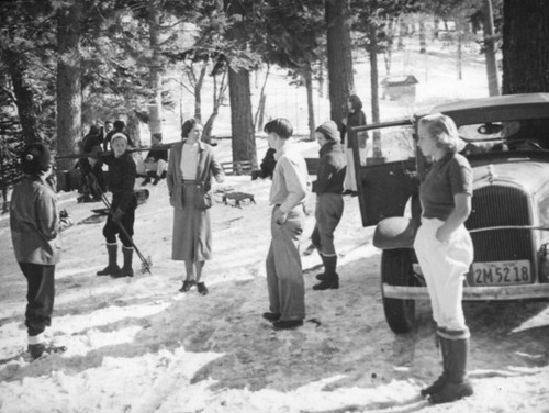 Big Pines Recreation Camp, gathering at the car