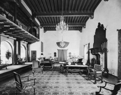 Interior of living room, Culver residence