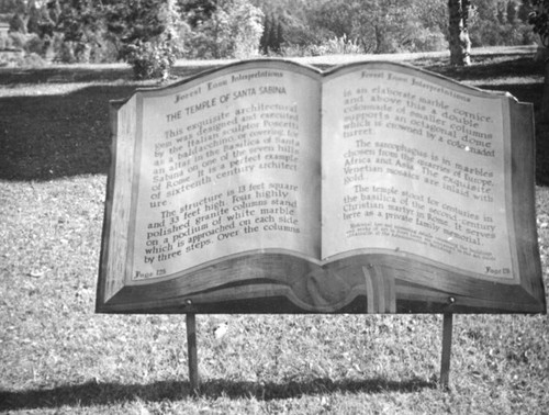 Temple of Santa Sabina sign at Forest Lawn, Glendale