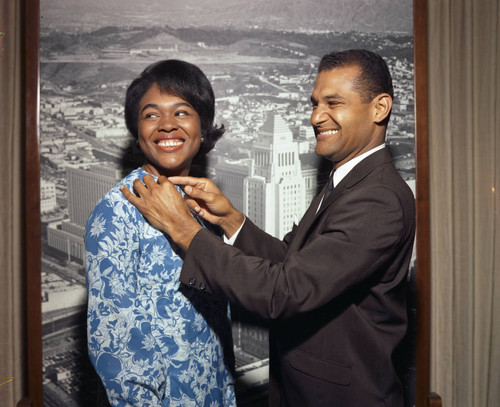 Councilman Billy Mills and Executive Secretary Flossie Burnley