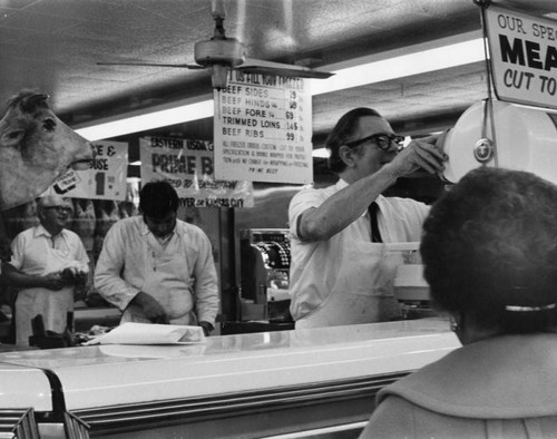 Meat market interior