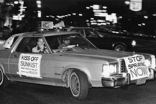 Malathion protest on Sunset Boulevard