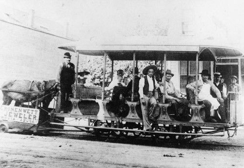 Mule car with passengers, Monrovia