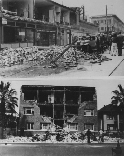 Earthquake damaged buildings
