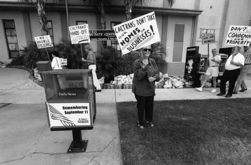 Picketing outside Encino Community Center