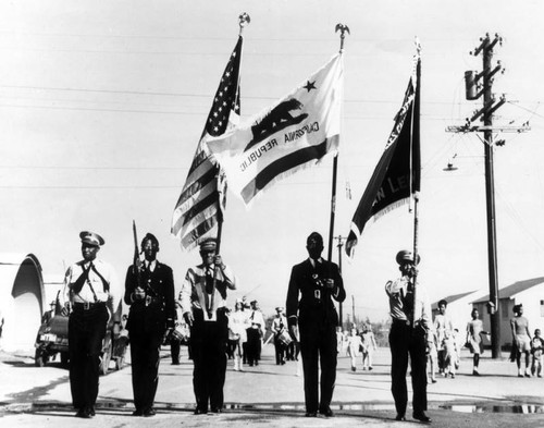 Flag waving parade