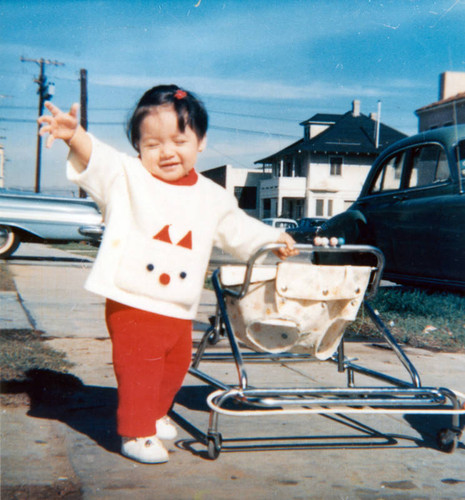 Girl learning to walk