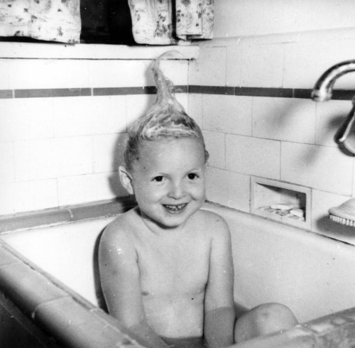 Girl taking a bath