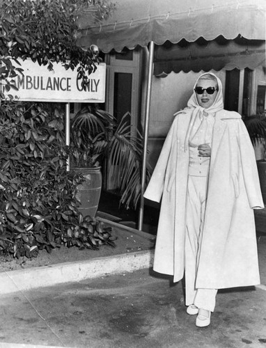 Lana Turner leaving hospital