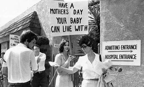 Pro-life demonstration outside of hospital