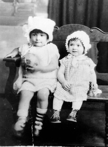 Sisters in studio portrait