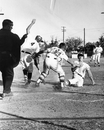 Out at home plate